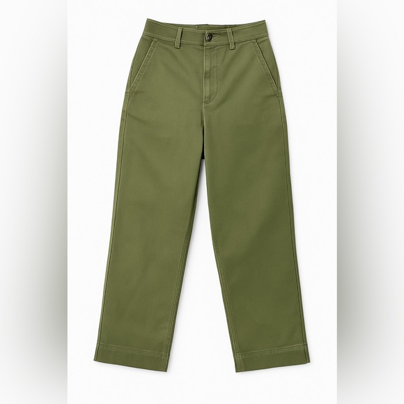 Everlane Cropped Straight Pants Green Size 2 - Picture 1 of 4